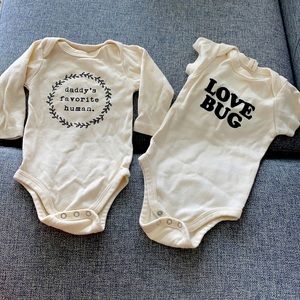 Two onesies Daddy’s favourite human and love bug